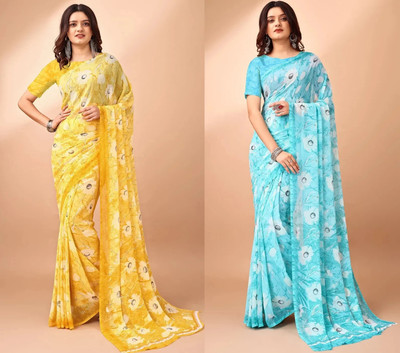 Leelavati Printed Daily Wear Chiffon Saree(Multicolor)