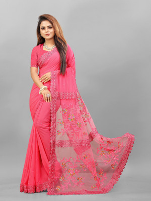 Julee Embroidered Bollywood Georgette Saree(Orange)
