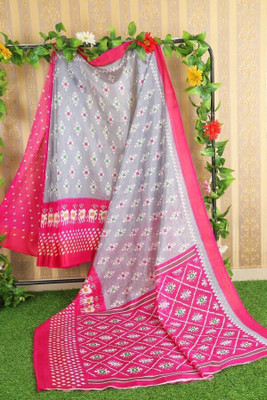 Suntex Woven Bollywood Art Silk Saree(Pink, Grey)