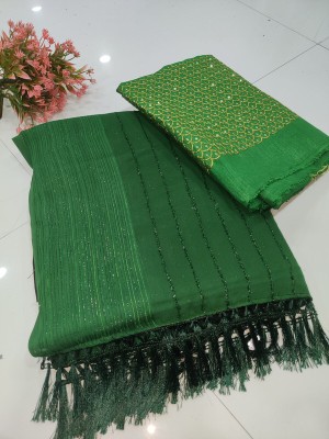 Vragi Self Design Bollywood Georgette Saree(Green)