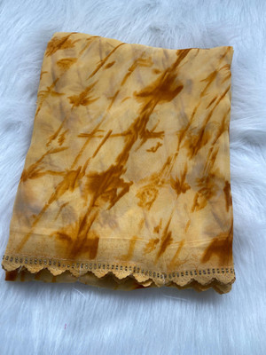 bhavika silk mills Printed Bollywood Georgette Saree(Pack of 2, Mustard)