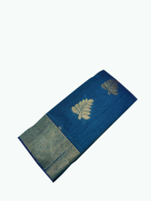 Uniqon Creations Printed Bollywood Cotton Silk Saree(Dark Blue)