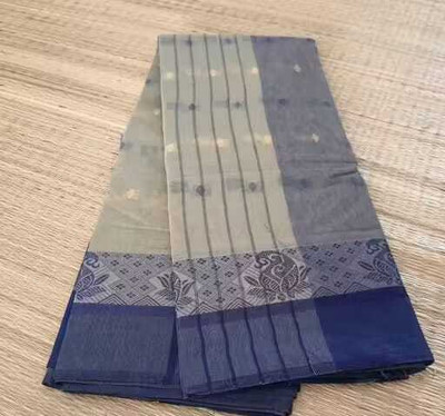 Sandhyatara Woven Tant Pure Cotton Saree(Cream)