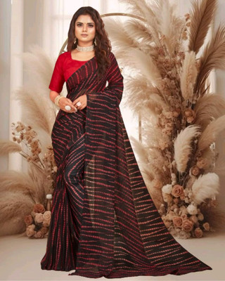 Jayu Printed Bollywood Georgette Saree(Brown)