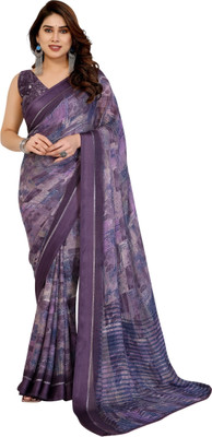 Meet Trendz Printed Bollywood Georgette Saree(Purple)