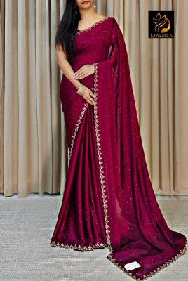 KAKADIYA CREATION Embroidered Bollywood Chiffon Saree(Maroon)