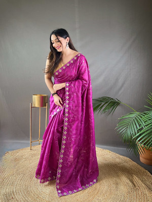 SGF11 Self Design Handloom Silk Blend Saree(Multicolor)