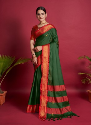 ROOPA BOUTIQUE Woven Bollywood Silk Blend Saree(Green)