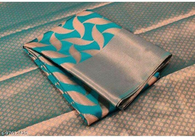 BHUMIKA CREATION Woven Kanjivaram Cotton Silk Saree(Light Blue)