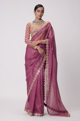 NAARI Embroidered Bollywood Georgette Saree(Pink)