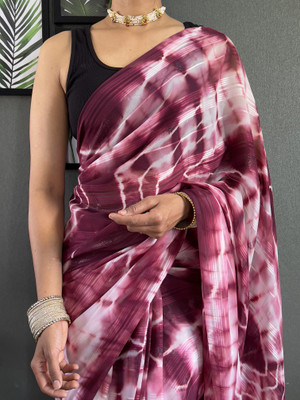 SICHYAH Tie-Dye Bollywood Georgette Saree(Magenta)
