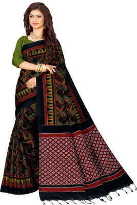 Shree Hari Printed Sambalpuri Cotton Blend Saree(Multicolor)