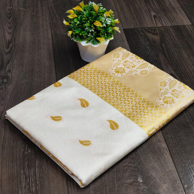 Spetila Woven Kanjivaram Silk Blend, Art Silk Saree(White)