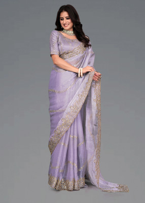 AVIRAT DESIGNER STUDIO Embroidered Bollywood Georgette Saree(Purple)