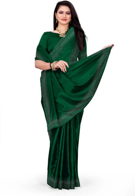 pari creation Self Design Bollywood Georgette Saree(Green)