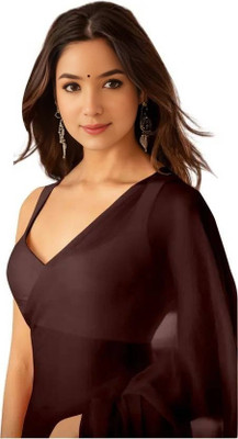 Aruna Sarees Solid/Plain Daily Wear Georgette Saree(Multicolor)