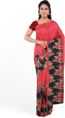 Suali Printed Bandhani Georgette Saree(Red)