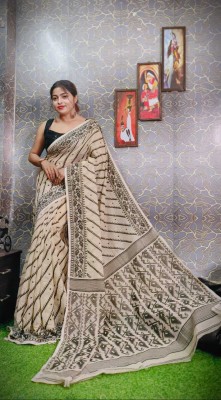 shefali Woven, Self Design Jamdani Cotton Silk Saree(Beige)