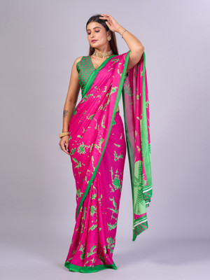 nirmal creation Printed Daily Wear Georgette Saree(Multicolor)