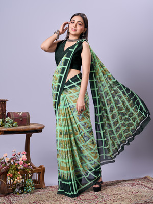 AVM SILK MILLS Printed Daily Wear Georgette Saree(Multicolor)