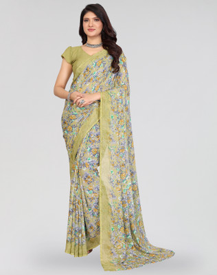 ANIRAV Printed Daily Wear Georgette Saree(Multicolor)