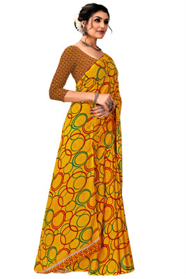 Kanooda Prints Printed Daily Wear Georgette Saree(Multicolor)
