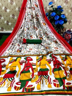 maayro Printed Mysore Art Silk Saree(Multicolor)