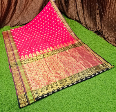 Spewim Woven Paithani Art Silk Saree(Pink)