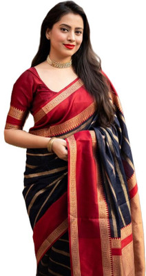 MISHIKAHD Self Design Banarasi Jacquard Saree(Multicolor)