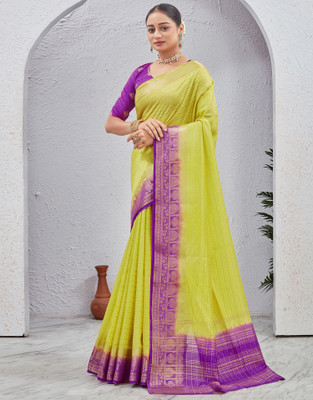 Samah Woven Kanjivaram Silk Blend Saree(Green)