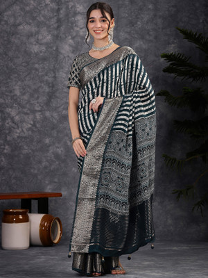 Sareemall Digital Print, Self Design Chinnalapattu Viscose Rayon Saree(Dark Blue)