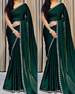 KAKADIYA CREATION Embellished Bollywood Chiffon Saree(Green)