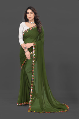 Manan Creation Embellished Bollywood Georgette, Chiffon Saree(Beige)