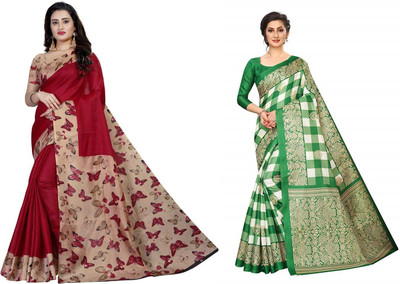 SVB Sarees Printed, Self Design Bollywood Art Silk Saree(Multicolor)