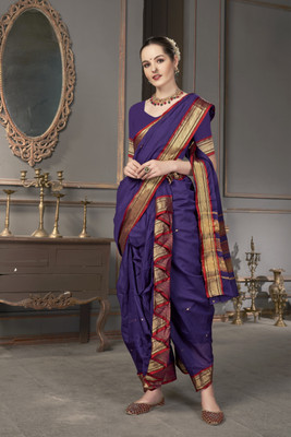 Aradhana Fashion Pvt Ltd Self Design Paithani Pure Cotton Saree(Pink)