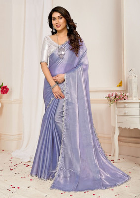 Tejal Creation Self Design Bollywood Pure Silk Saree(Purple)