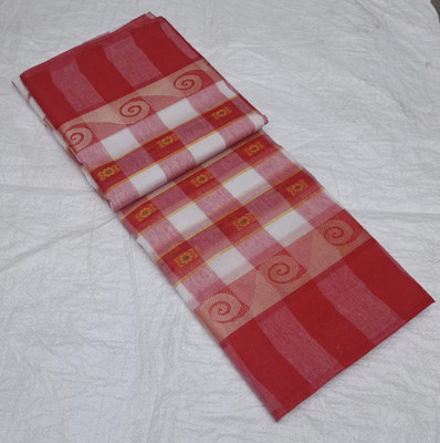 Reba saree center Self Design Tant Pure Cotton Saree(Red)