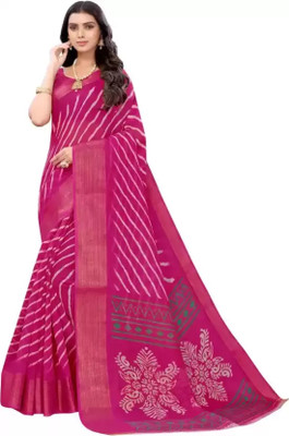 siddharth textiles Printed Gadwal Cotton Blend Saree(Pink)