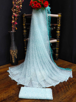 LADYSUTRA Self Design Bollywood Net Saree(Multicolor)