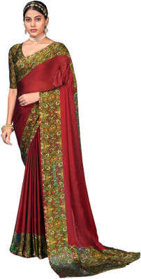 Akhilam Embroidered Bollywood Chiffon Saree(Maroon)