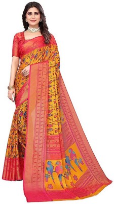 arun collections Self Design Handloom Chiffon Saree(Multicolor)