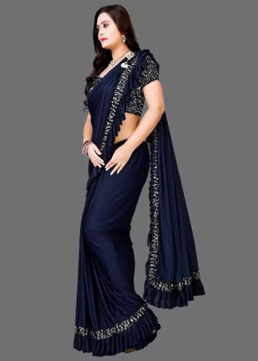 KISHVA Self Design Daily Wear Art Silk Saree(Blue)
