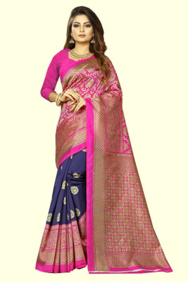 Vimalnath Synthetics Printed Daily Wear Art Silk Saree(Pink)