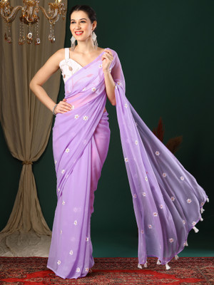 Divastri Embroidered Bollywood Georgette Saree(Purple)