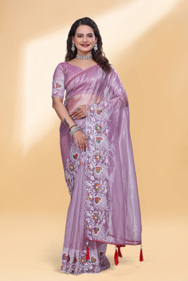 NAKSH CREATION Embroidered Bollywood Organza Saree(Multicolor)