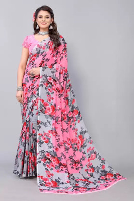 Suali Digital Print Bollywood Georgette Saree(Pink)