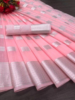 Aika Woven Banarasi Cotton Silk Saree(Pink)