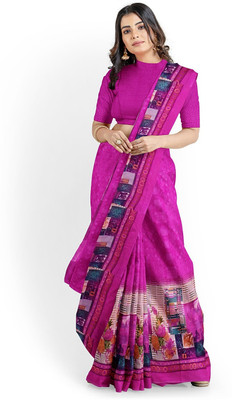 Samai Printed Daily Wear Georgette Saree(Pink)