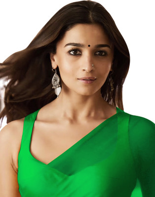 Moda Rapido Solid/Plain Bollywood Georgette Saree(Dark Green)