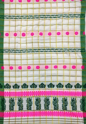 MEKHLA Temple Border Mekhela Chador Cotton Silk Saree(Pink)